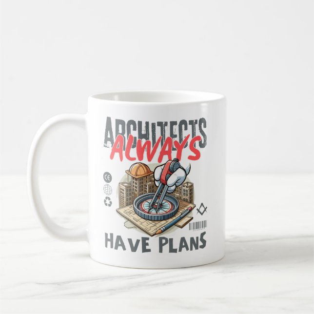 Caneca De Café Os arquitetos sempre têm um plano (Esquerda)