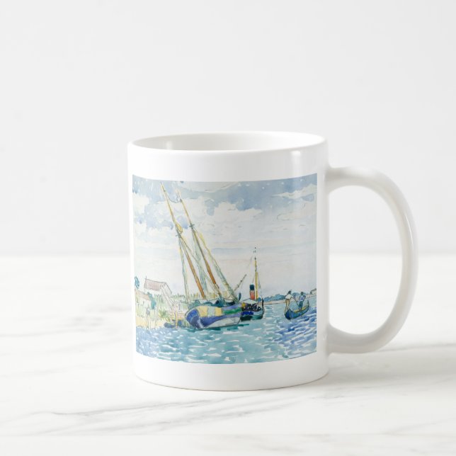 Caneca De Café Os barcos marinhos da cena aproximam Veneza (Direita)