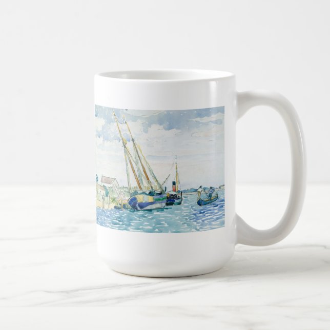 Caneca De Café Os barcos marinhos da cena aproximam Veneza (Direita)