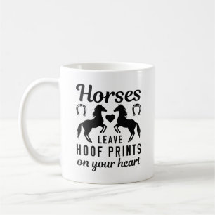 Caneca De Café Os Cavalos Deixam Impressões De Casco No Seu Coraç