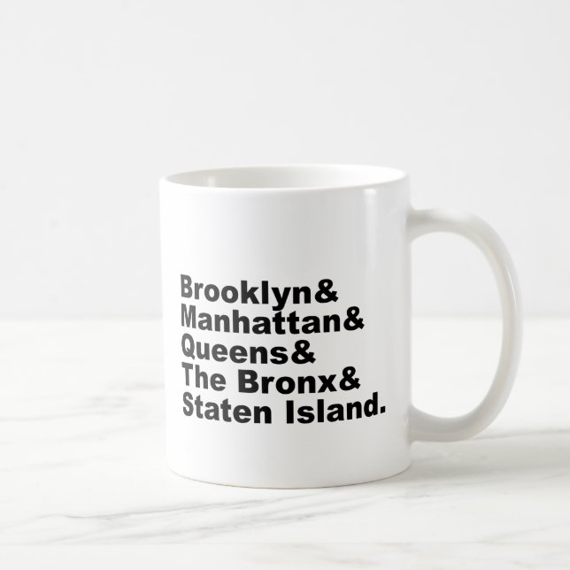 Caneca De Café Os Cinco Distritos de Nova York (Direita)