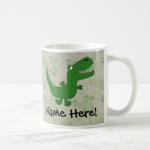 Caneca De Café XX- dinossauro de T-Rex que come desenhos animados