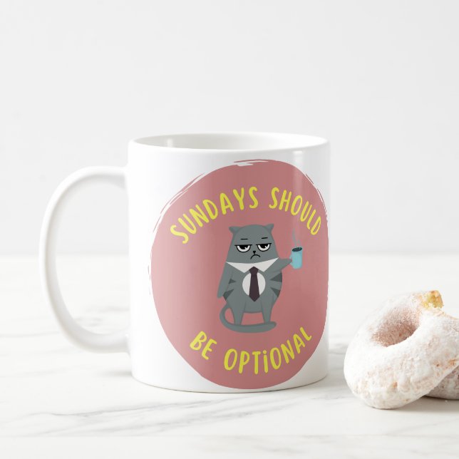 Caneca De Café Os domingos devem ser facultativos (Com Donut)