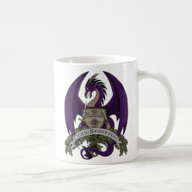Caneca De Café Os dragões de Stonefire Crest (dragão roxo) a (Direita)