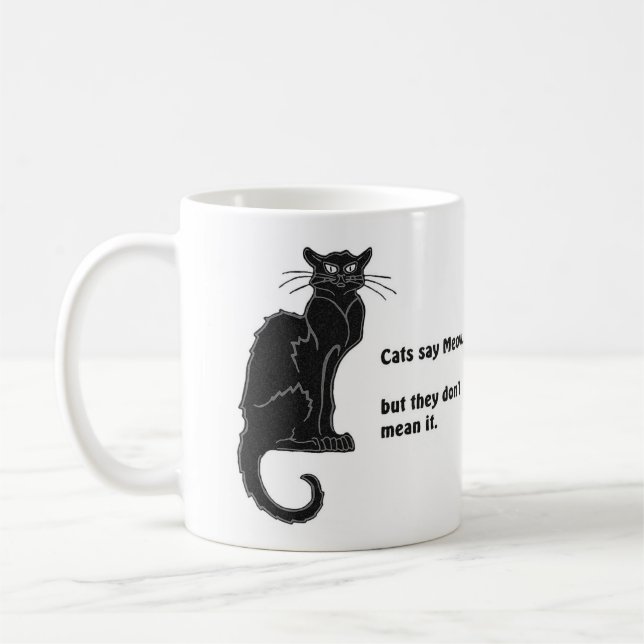 Caneca De Café "Os gatos dizem Meow..." Coffee Mug (Esquerda)