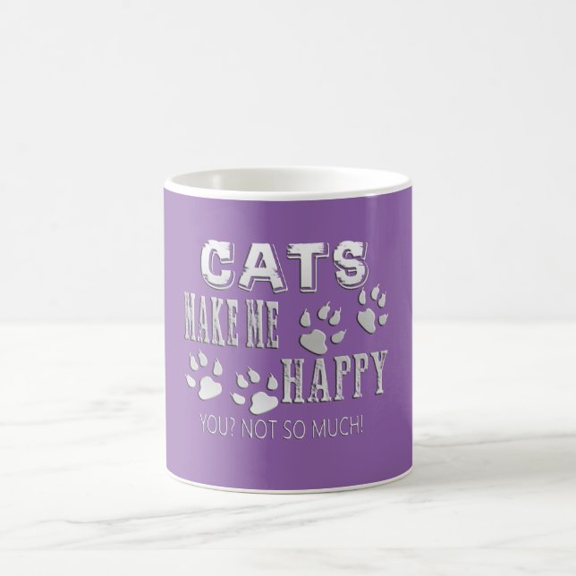 Caneca De Café Os gatos fazem-me feliz! (Centro)