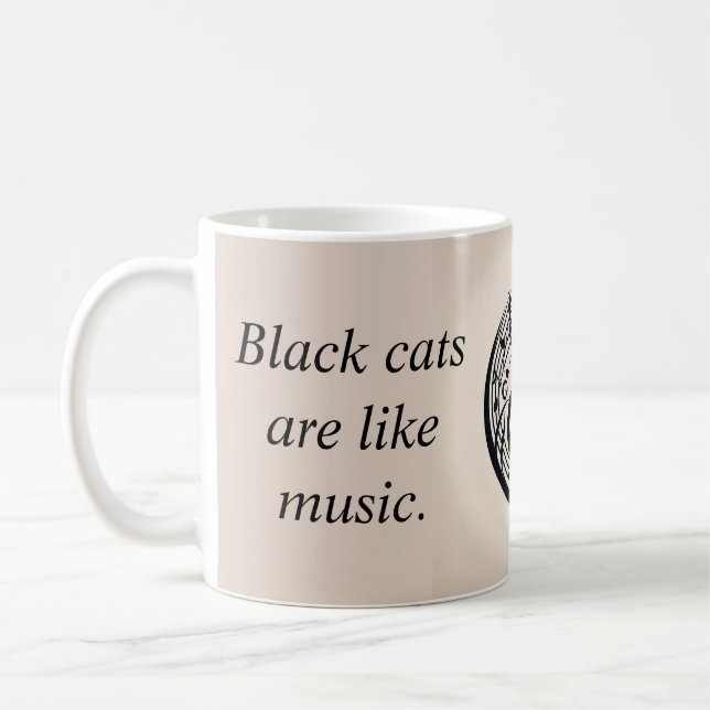 Caneca De Café Os gatos pretos são como um cartão de música (Esquerda)
