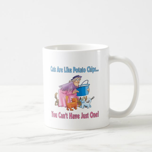 Caneca De Café Os gatos são como microplaquetas de batata (Direita)