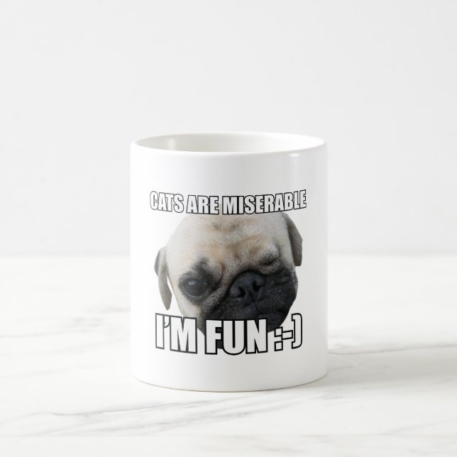 CANECA DE CAFÉ OS GATOS SÃO MISERÁVEIS, ESTOU DIVERTIDO:-) MEME (Centro)