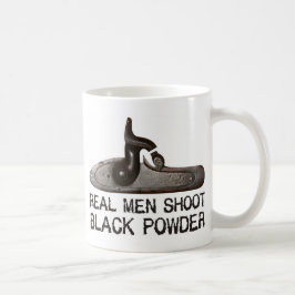 Caneca De Café Os homens reais disparam no pó preto, rifle do