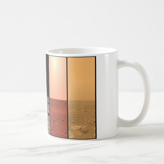 Caneca De Café Os horizontes da terra de Venus Moon Marte e titã (Direita)