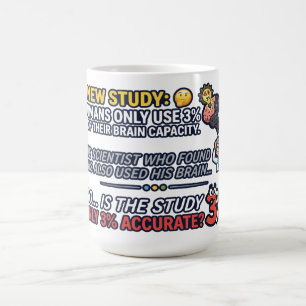 Caneca De Café Os Humanos Usam 3 Porcento do Cérebro Piada de Ciê
