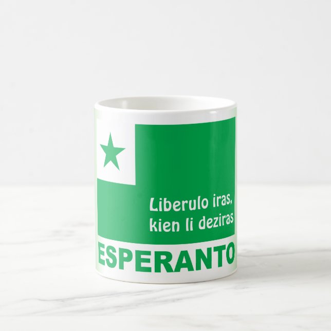 Caneca De Café Os iras do esperanto/do "Liberulo, kien deziras do (Centro)