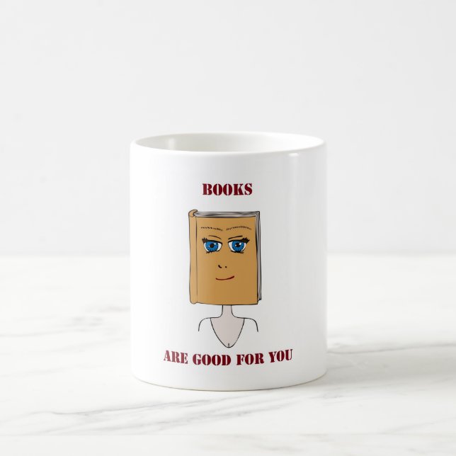 Caneca De Café Os livros são bons para você (Centro)