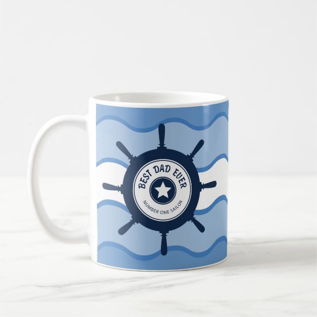 Caneca De Café Os melhores navios sempre azuis roda e ondas do (Esquerda)