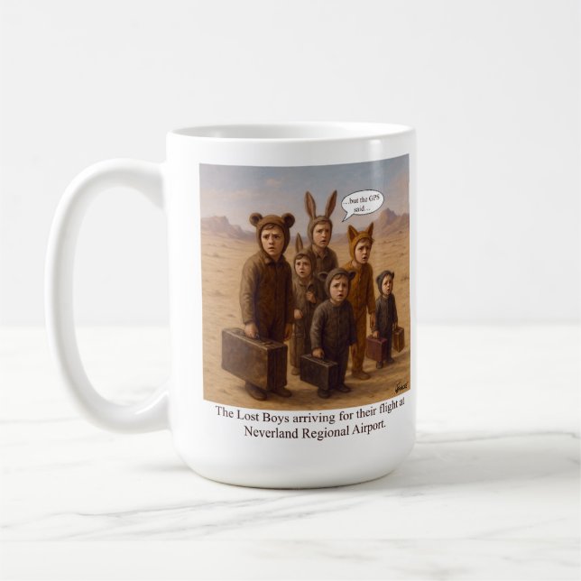 Caneca De Café Os Meninos Perdidos chegando para o voo (Esquerda)
