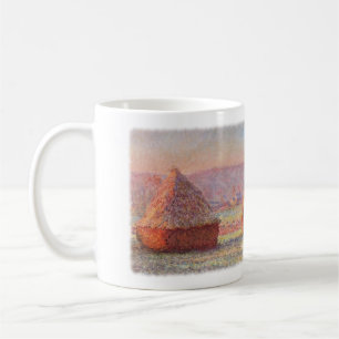Caneca De Café Os monte de feno de Monet, Frost branco, nascer do