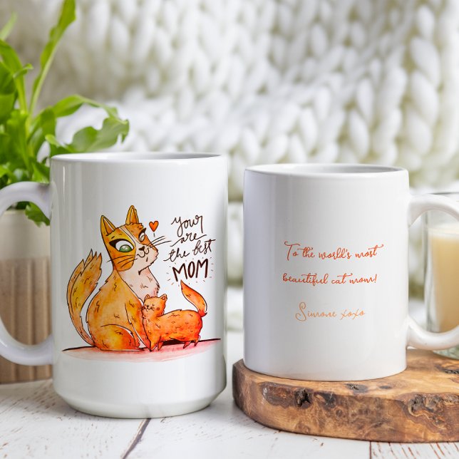 Caneca De Café Os Mundos Mais Lindos Gatos Mãe (Criador carregado)