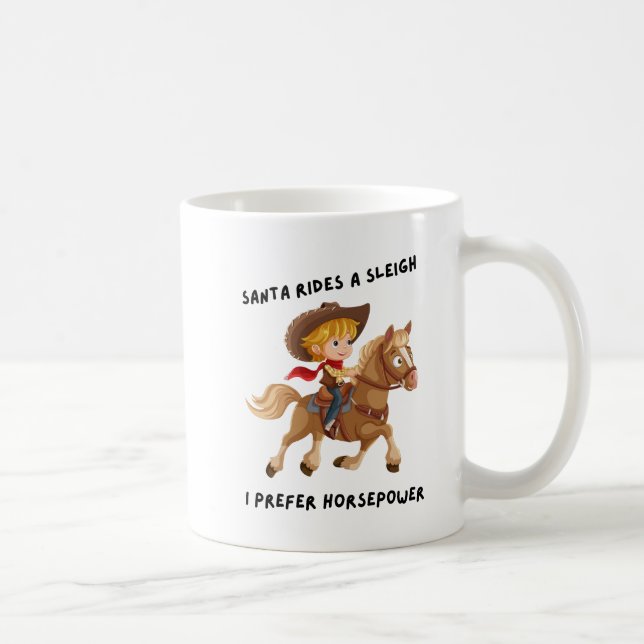 Caneca De Café Os papais noeis andam de trenó. Eu prefiro poder d (Direita)