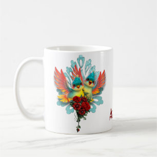 Caneca De Café Os pássaros bonitos de bom humor.