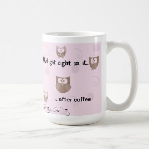 Caneca De Café Os pontos cor-de-rosa das corujas de Brown rodam