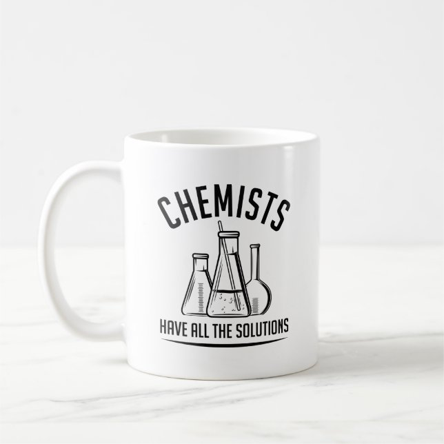 Caneca De Café Os Químicos Têm Todas As Soluções (Esquerda)