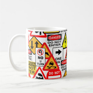 Caneca De Café Os sinais de tráfego agridem - escolha o estilo &