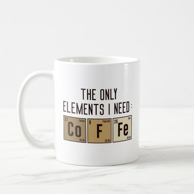 Caneca De Café Os únicos elementos de que preciso (Esquerda)