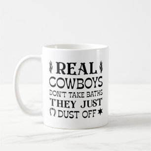 Caneca De Café Os verdadeiros cowboys não tomam as banheiras, ele