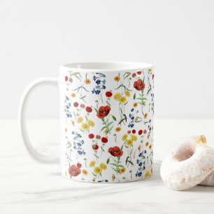 Caneca De Café Os Wildflowers modelam a ilustração botânica