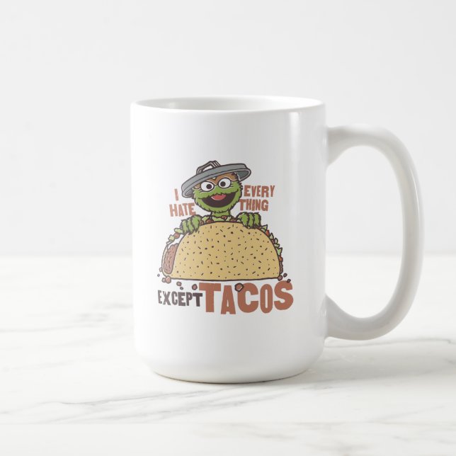 Caneca De Café Óscar Eu Odeio Tudo Exceto Tacos (Direita)