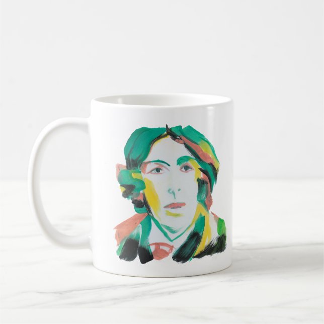 Caneca De Café Oscar Wilde Retrato com texto personalizado | Book (Esquerda)