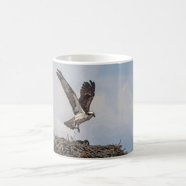 Caneca De Café Osprey em um ninho (Centro)
