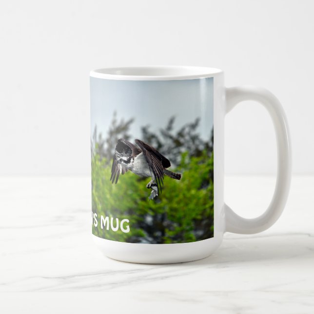 Caneca De Café Osprey & Fish Wildlife Foto Pescador (Direita)