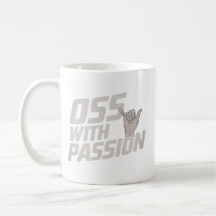 Caneca De Café Oss Com Paixão Jiu Jitsu Artes Marciais