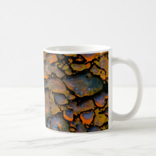 Caneca De Café Osso de dinossauro petrificado laranja