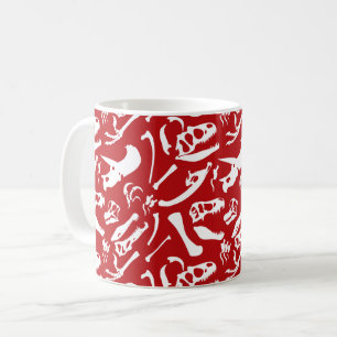 Caneca De Café Ossos de dinossauro (vermelhos)