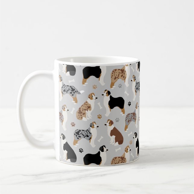 Caneca De Café Ossos e patas pastores australianos (Esquerda)