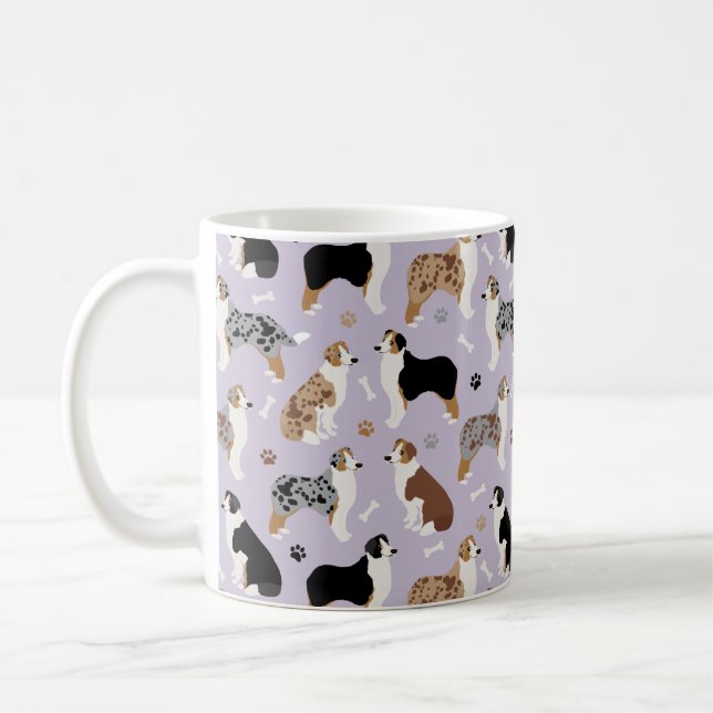 Caneca De Café Ossos pastores australianos e patas (Esquerda)