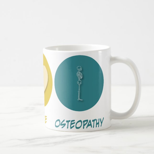 Caneca De Café Osteopathy do amor da paz (Direita)