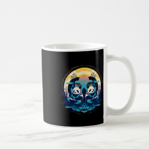 Caneca De Café Otaku Kawaii Anime Espiritual e Panda Meditando