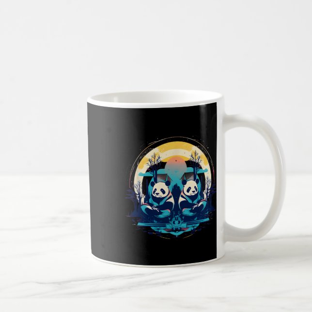 Caneca De Café Otaku Kawaii Anime Espiritual e Panda Meditando  (Direita)