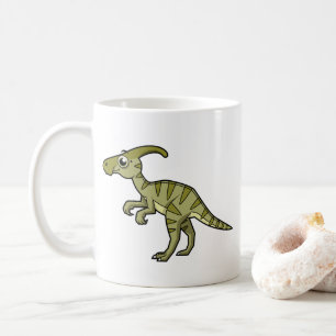 Caneca De Café Ótima Ilustração De Um Dinossauro Parasaurolofico.