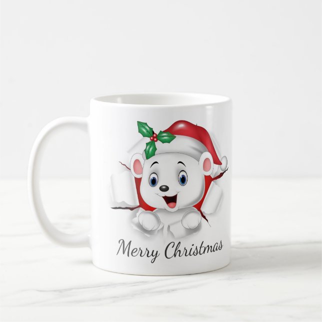 Caneca De Café Ótima surpresa do Urso Polar de Natal (Esquerda)