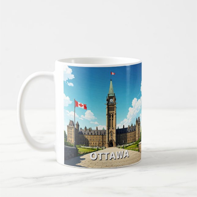 Caneca De Café Ottawa Canada Viagem (Esquerda)