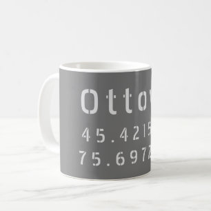 Caneca De Café Ottawa Ontario Latitude & Longitude