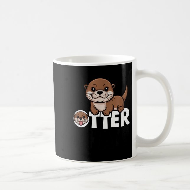 Caneca De Café Otter Chaos Funny Animal Lover Cute Pun Sayings Qu (Direita)