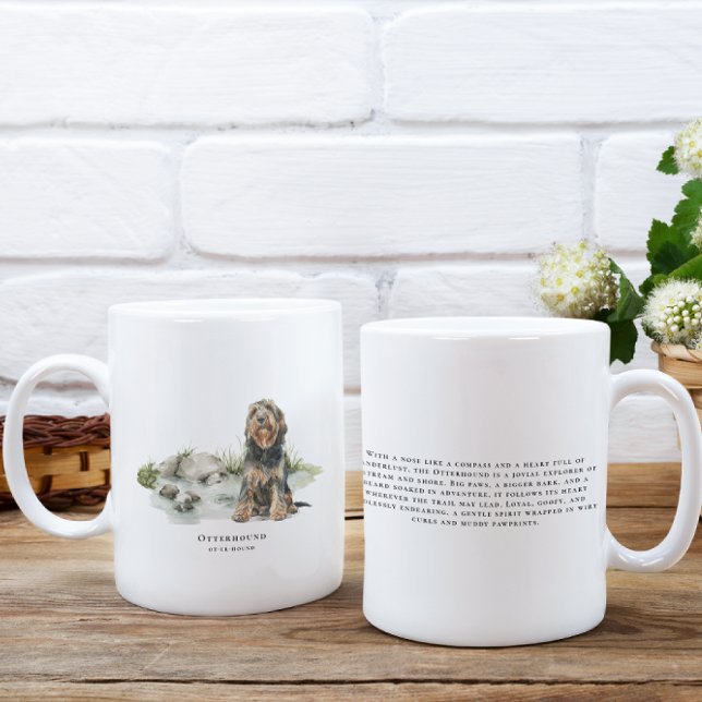 Caneca De Café Otterhound | Cachorro e Cota de Cachorro (Criador carregado)