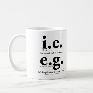 Caneca De Café Ou seja, vs. por exemplo, Grammar Mug English Teac