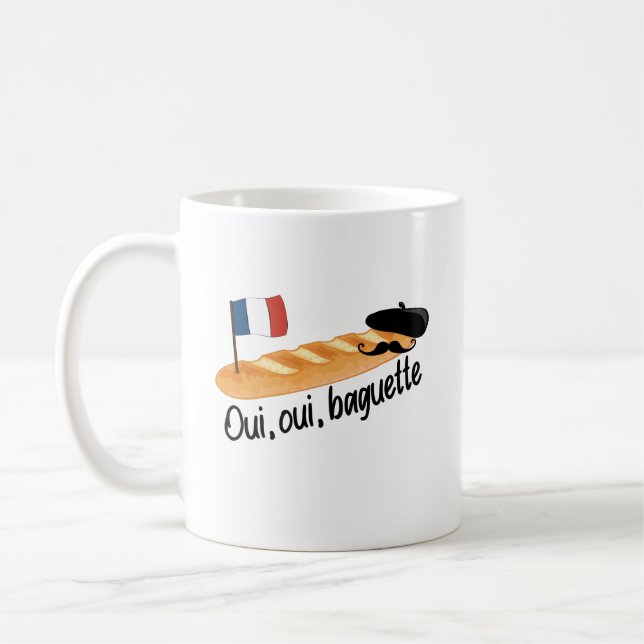 Caneca De Café Oui Oui Baguette - Comida Francesa Engraçada (Esquerda)
